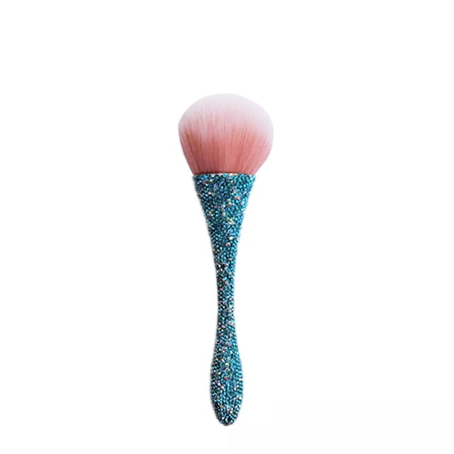 Brocha de maquillaje en polvo suelto de cintura pequeña con incrustaciones de diamantes, brocha de rubor de copa única de gran tamaño, para trabajadores de belleza