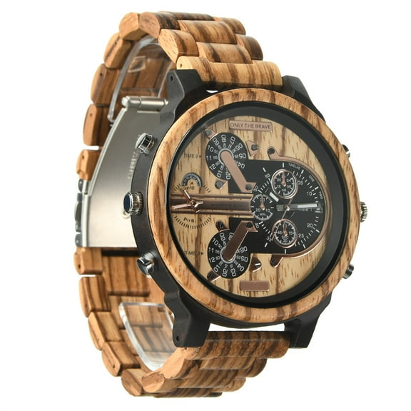 Mens Wood Watch - High-Precision Multifunctional Movement, Stylish Quartz Wrist Watch with Accurate Timekeeping, Exquisite Full Wood Construction, Elegant Timepiece for Mens