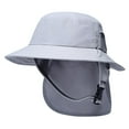 thumbnail image 2 of Sombrero de pescador para surf con correas para la barbilla, cubierta de solapa para el cuello, sombrero de protección solar para turismo, Gris, 2 of 7