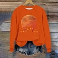 thumbnail image 4 of Idoravan Womens Tops Long Sleeve Shirts for Women Women's Loose And Casual Halloween Printed Long-sleeved Round-neck Capless Sweater Orange XL, 4 of 6