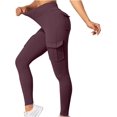 thumbnail image 3 of Pantalones de yoga de cintura alta para mujer con bolsillos elásticos y cónicos, pantalones de entrenamiento para levantamiento de glúteos, pantalones de chándal, 3 of 5