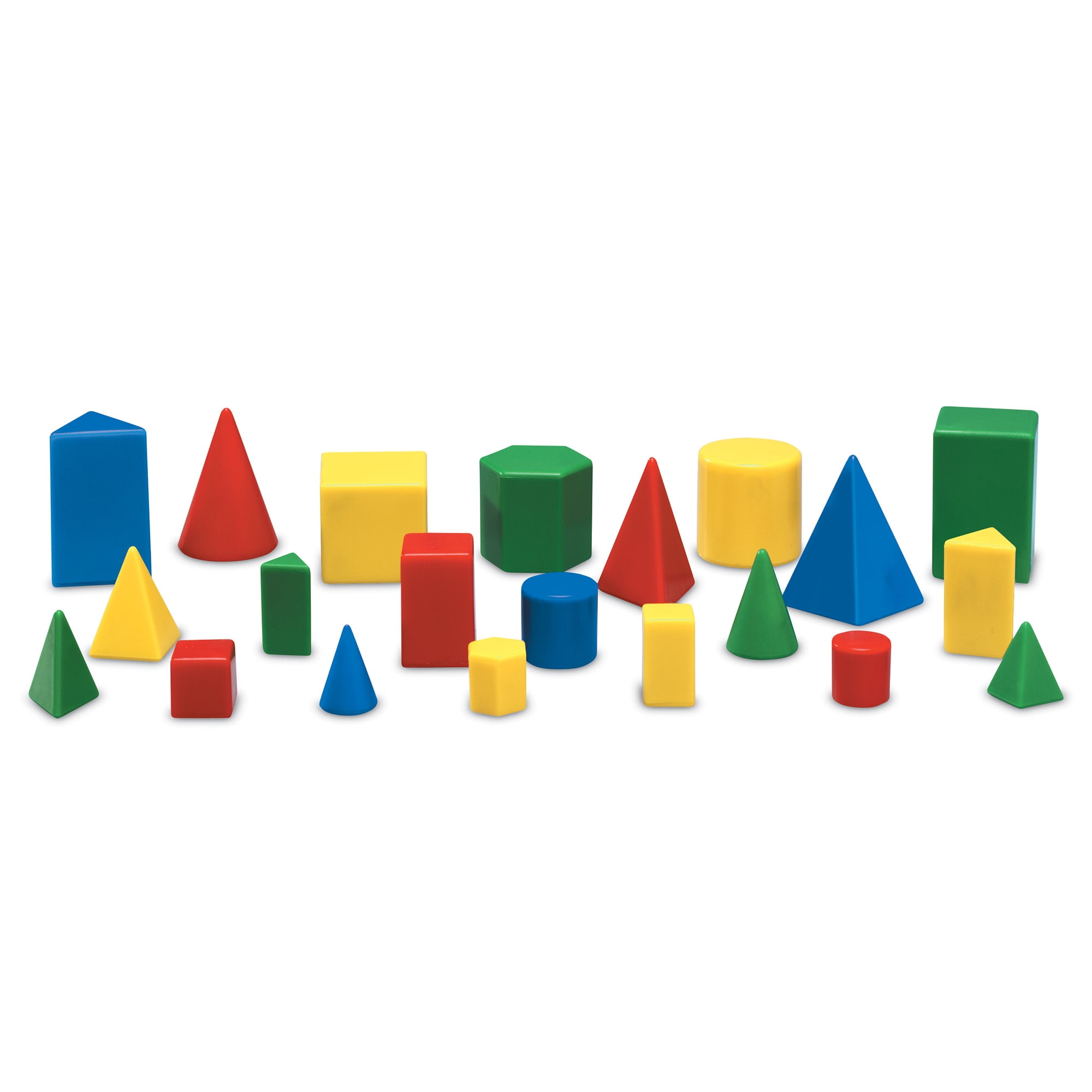Learning Resources Mini GeoSolids -  Geometry Shapes, Pattern Blocks, Homeschool, Ages 5+