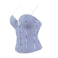 thumbnail image 4 of Camisole Tops for Women Striped Shoulder Strap Chest Support Strapless Corset Shapewear Top, 4 of 7
