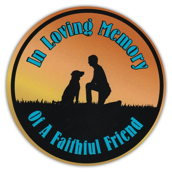 Round Dog Lover Car Magnet - In Loving Memory Of Faithful Friend - Memorial