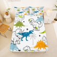 thumbnail image 5 of Homewish Funny Dinosaur Bed Sheets,Cute Wildlife Full Size Sheets,White,4 Pieces,1 Flat Sheet, 1 Fitted Sheet and 2 Pillowcases, 5 of 6