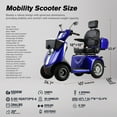 thumbnail image 2 of Xlluproid 1000W Heavy-Duty 4 Wheel Mobility Scooter - 500LBS Capacity All Terrain Electric Cart for Seniors,Adults,Blue, 2 of 16