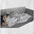 thumbnail image 6 of Animal Soft Flannel Fleece Throw Blanket, Hand Drawn Sketch of an Animal with Horn Motifs Floral and Geometric, Cozy Plush for Indoor and Outdoor Use, 60" x 80", Charcoal Grey and White, by Ambesonne, 6 of 6