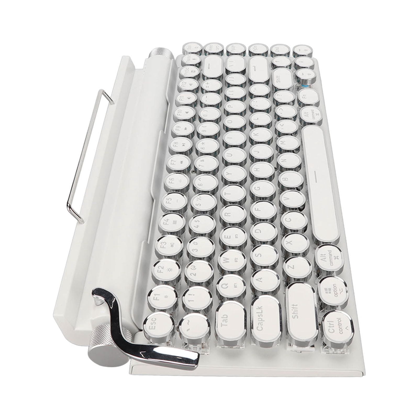 Mechanical Keyboard, Typewriter Mechanical Keyboard 83 Keys 2000mA Capacity Blue Switch  For Tablet White