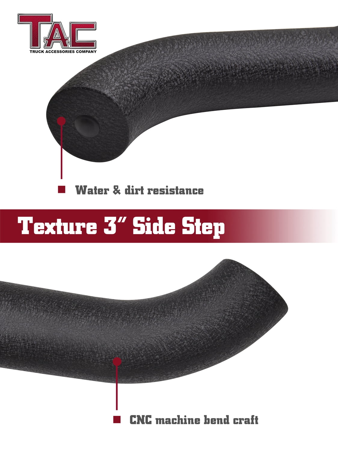 TAC Side Steps Fit 2019-2025 Toyota RAV4 SUV 3" Running Boards Side Bars Nerf Bars Off Road Accessories Texture Black