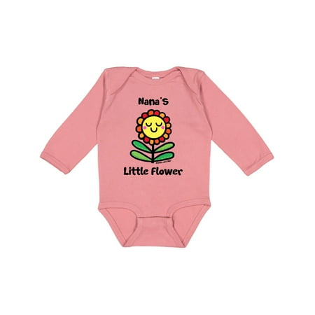 

Inktastic Nanas little Flower Gift Baby Boy or Baby Girl Long Sleeve Bodysuit
