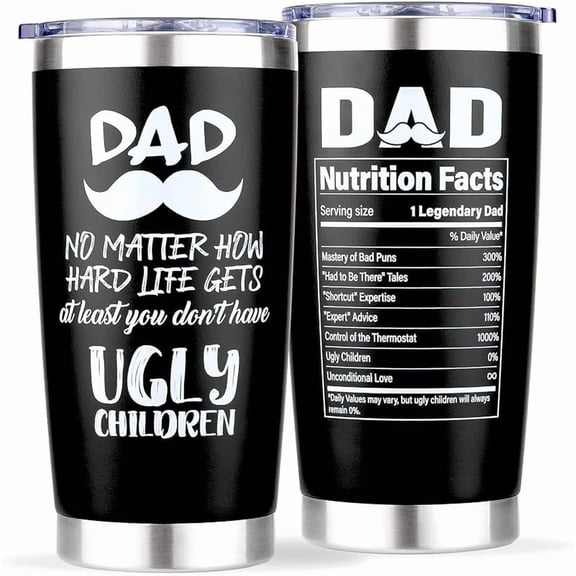 Gifts for Dad from Daughter, Son - Funny Birthday, Christmas Xmas, Fathers Day, Valentines Day Gifts for Dad Husband Him - Best Dad Ever Cup Tumbler Mug, I Mean Father