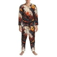 thumbnail image 3 of Hirioo Colorful Abstract Eagle for Men's Pajama Sets 2 Piece Pjs Men's Long-Sleeved Pajama Set Button Down Sleepwear,S-XXL-Medium, 3 of 7