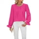 thumbnail image 2 of Camisa de Holgada de Larga con Cuello Redondo y Color Liso para Mujer, Elegante y A . Rosa L, 2 of 10