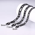 thumbnail image 4 of PROSTEEL Black Figaro Chain Necklace 6mm 20 Inches Fashion Stainless Steel Birthday Valentines Day Jewelry Gift for Men Women Adults Age, 4 of 7