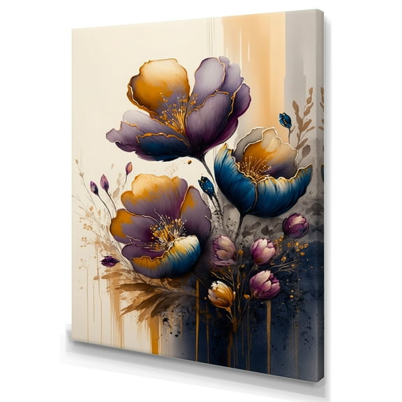 Designart Red Blooming Crocus Flowers II Canvas Wall Art