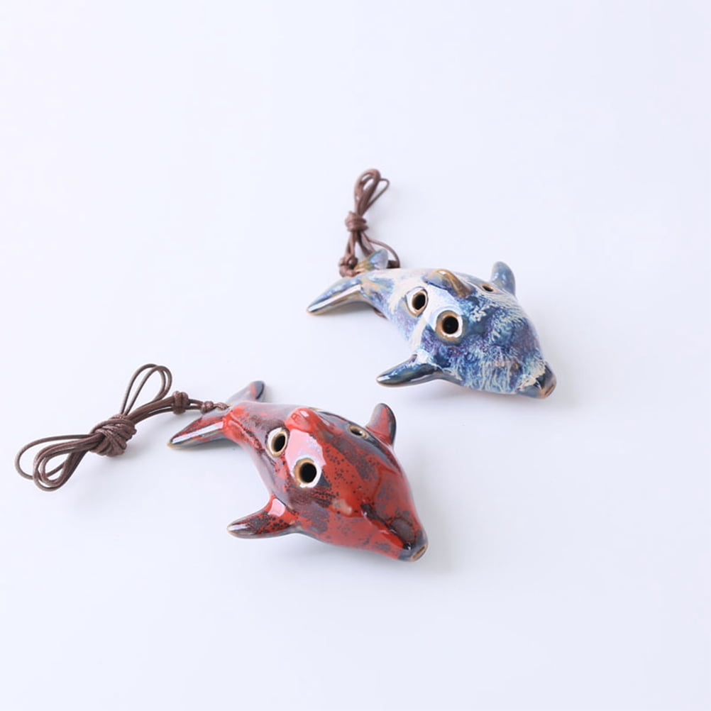 FRCOLOR 3 pcs 6 Holes Ceramic Alto C Ocarina Flute Music Instrument Gift Portable Whistle for Music Instrument Learner Color