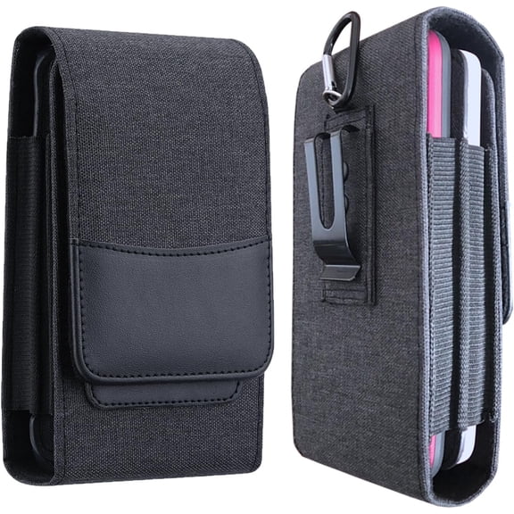 Dual Phone Holster Pouch Case with Belt Clip, Waist Carring Pouch, Universal Smartphone Case Up to 7 Inches for iPhone Pro Max, Pro, Samsung Galaxy,Moto Cellphone Holder