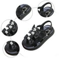 thumbnail image 4 of Gubotare Girl's Baby Toddler Flat Sandals with Bowknot Adjustable Ankle Strap Sandals Size 3 (Black,Big Kids 3), 4 of 9