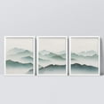 thumbnail image 3 of PixonSign Framed Canvas Print Wall Art Set - Watercolor Mountain & Green Pastel Range Art - Set of 3 Nature Wilderness Landscape Wall Décor for Living Room, Bedroom - 12"x16"x3 Panels White, 3 of 5