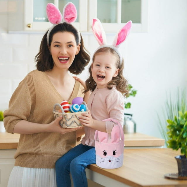 Clearance!Ymkly Storage Basket,Easter Basket Easter Bunny Basket Green Cute Fluffy Bag With Foldable Ears Plush Rabbit Tote Bags For Easter Egg Hunts Decorations Candy G,Organization And Storage