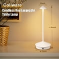 thumbnail image 5 of Coliware White Cordless Table Lamp, Rechargeable LED Lamp with Touch Control, Waterproof Portable Night Light with 3 Color Temperatures, Decoration Furniture for Home Outdoor, 5 of 7