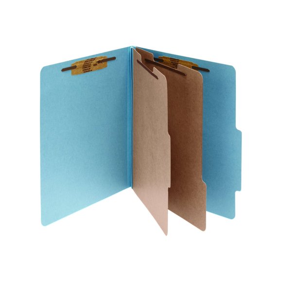 ACCO - Classification folder - expanding - 4 compartments - for Letter - tabbed - sky blue (pack of 10)