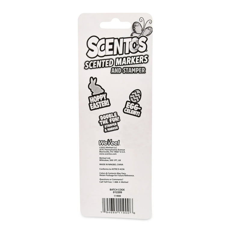 Scentos Scented Two Sided Stamper & Marker - Teal & Orange for Ages 3+,  Easter Themed, Party Favors 