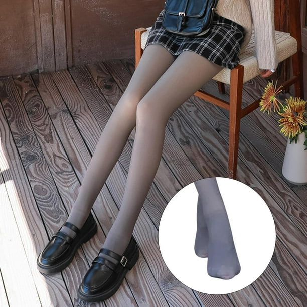 Moda Mujer Medias de invierno Pantimedias Estiramiento Comodo Cintura alta Leggings calidos sin costuras para sueter largo Botas Vestido Dama Clima