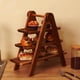 thumbnail image 5 of Mesa plegable de madera para aperitivos | Bandeja de picnic portátil de 3 niveles para vino, comida y bebidas | Ideal para playa, camping, autocaravanas y conciertos al aire libre | Mesa de centro, 5 of 9