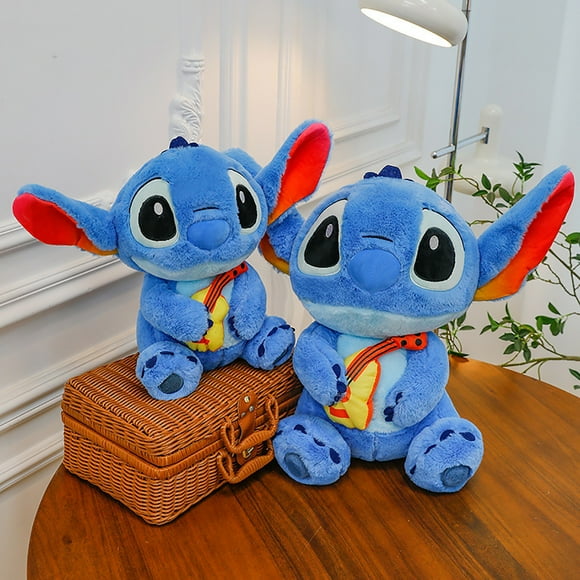 NAOJIE Stitch Jouet Doux Moyen pour Enfants, Personnage Câlin avec Guitare à la Main, Oreilles Souples et Souples, Stitch Plush, Toutou Stitch, Cadeaux Stitch pour Filles