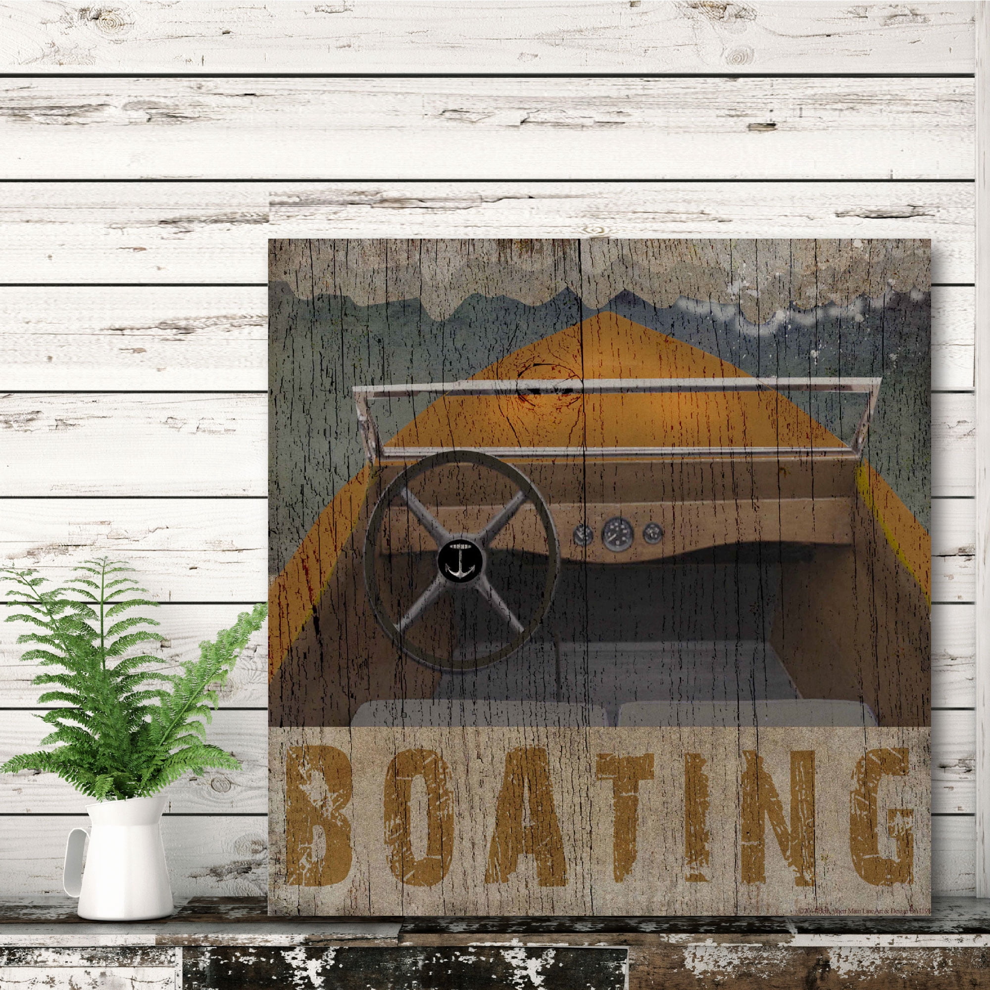 Boating Lodge Gallery-Wrapped Canvas Wall Art, 16x16