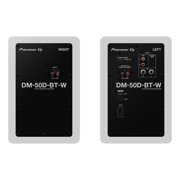 Pioneer DJ DM-50D-BT-W 5 White Bluetooth Desktop Monitor System with Monitor Stands Package