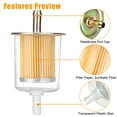 thumbnail image 2 of HLONK 3/8” Universal Fuel Filters Cars Trucks Motorcycles Industrial Universal Gas Powered Engine Inline Fuel Line (5 Pack), 2 of 7