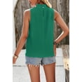 thumbnail image 5 of Pleated High Neck Blouse, Green, Small, 5 of 5