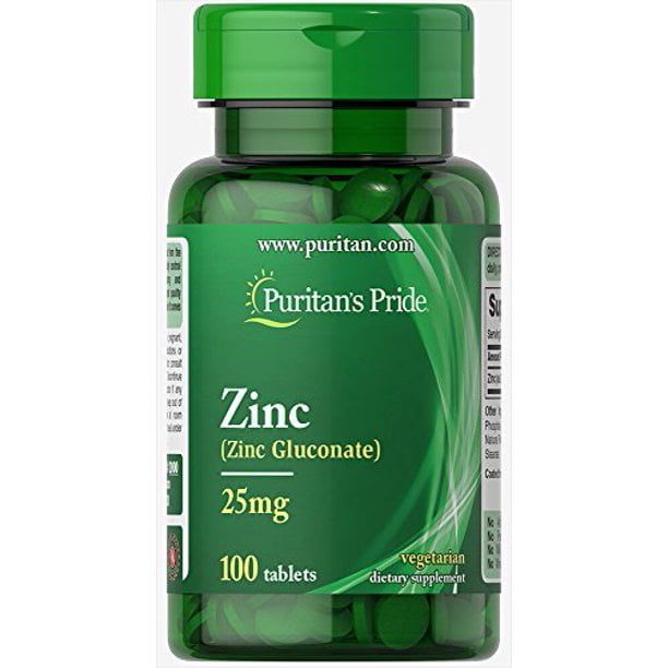 Puritan's Pride Zinc 25 mg 100 Tablets