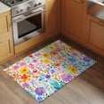 thumbnail image 3 of 2x3 Door Mat Rug, Spring Floral Non-Skid Rubber Backing Large Rectangle Rugs - Living Room Bedroom Home Office, Watercolor Botanical Colorful Summer Indoor Floor Mat Carpets Washable Rug, 3 of 9