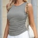 thumbnail image 2 of Camisetas sin mangas para mujer, verano, sin mangas, cuello alto, punto acanalado, ajustadas, 2 of 8