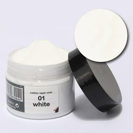 Leather Recoloring Balm, Leather Recoloring Cream, Leather Color Restorer, Leather Filler Repair Kit, Leather Scratch Repair Balm for Furniture, Sofa, Car Seats, Shoes (#01-White)