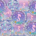 thumbnail image 3 of czcpp-Mermaid Party Decorations - 61Pcs Fish Scale Party Tableware Set, Under the Sea Ocean Theme Tablecloth, Plates and Napkins for Mermaid Scale Birthday Supplies, Serves 20, 3 of 4