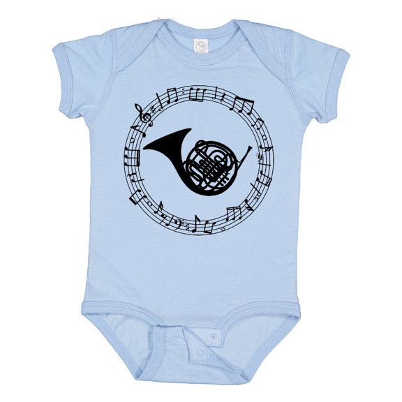 Inktastic French Horn Music Boys or Girls Baby Bodysuit