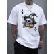 thumbnail image 1 of Camiseta de Halloween - Camiseta informal de punto con estampado de calavera para hombre, manga corta, raglán, ajustada, gráfica de Halloween, con estampado de calavera, de póker "As de espadas", esti, 1 of 6