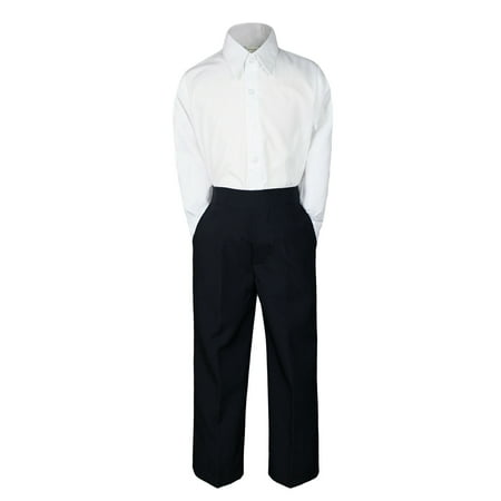 

2pc Black Formal Party Wedding Shirt Pants Set New Born Baby Boy Toddler Sm-20