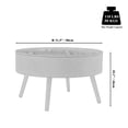 thumbnail image 4 of Round Coffee Table with Storage Wooden Carved End Table Modern Side Tables for Living Room Sofa, Chairs (Brown Edge Large), 4 of 6