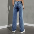 thumbnail image 5 of CHEEREAM Baggy Stretchy Jeans for Womens High Waisted Trendy Wide Leg Denim Pants Boyfriend Trouser with Patch Pockets, 5 of 7