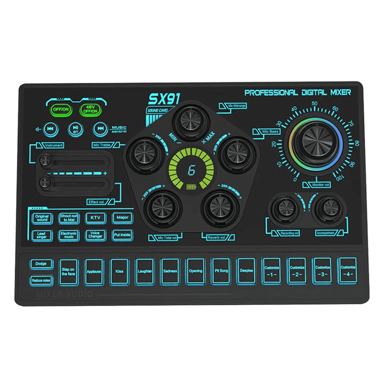 SX91 Live Sound Card USB Sound Mixer Professional Audio Mixing