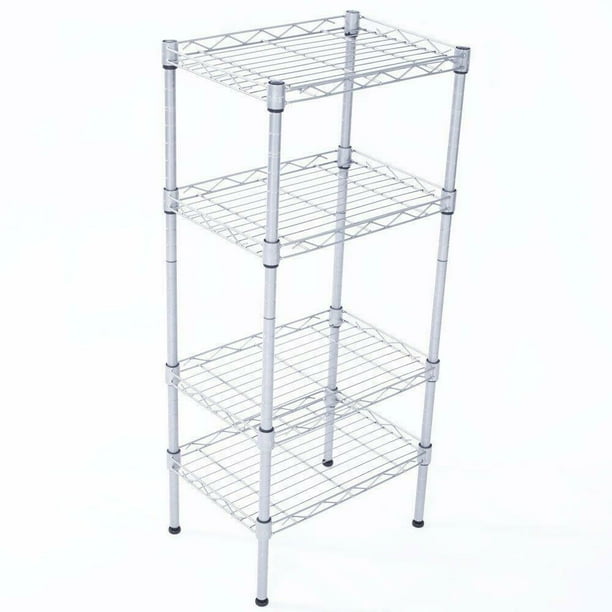 Adjustable 4 Tier Metal Storage Rack Shelves Kitchen Storage Home