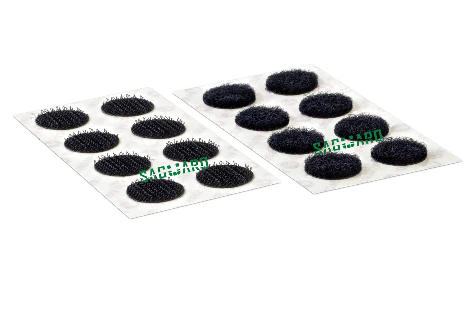 Office 15 mm and 20mm Diameter Sticky Back Coins Hook & Loop Self Adhesive Dots Tapes Magic Sticky Dots Home 10 mm Suitable for School Classroom Self Adhesive Dots Black, 10 mm,500 sets