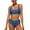Blue, variant on Charmo Women High Waisted Bikini Crop Top 2 Piece Bathing Suit Sports Swimsuit