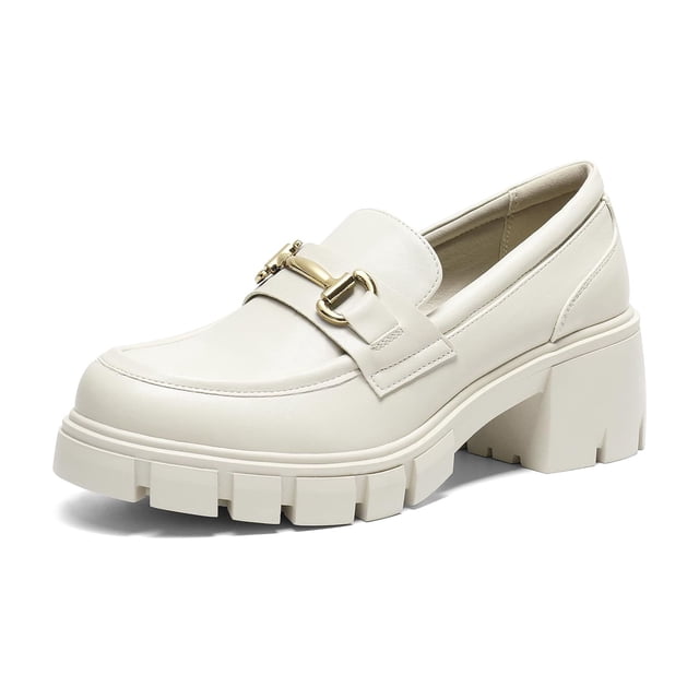 Zapatos DREAM PAIRS Mocasines Plataforma Chunky Beige Talla 7.5