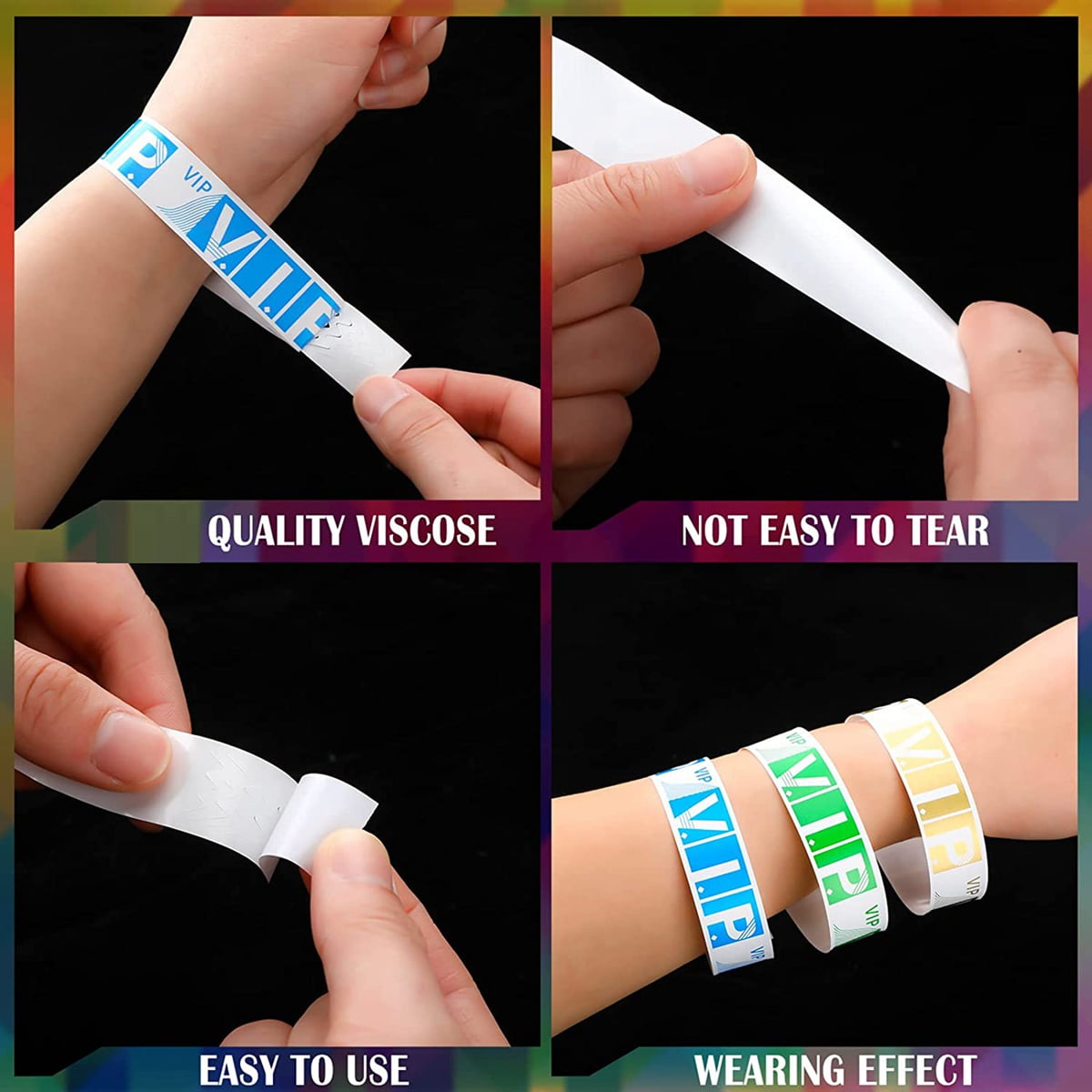 600 Pack VIP Paper Bracelets VIP Wristbands Waterproof VIP Wristbands